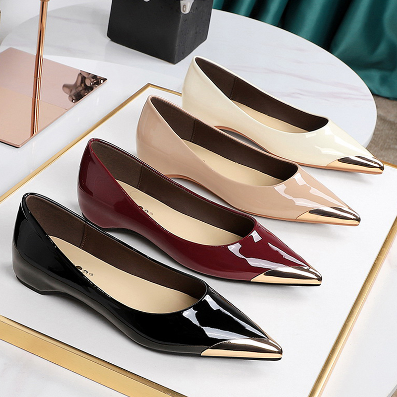 Women Shoes Size To Men - BIGTREE Schoenen Lage Hakken Damesschoenen Lakleer
