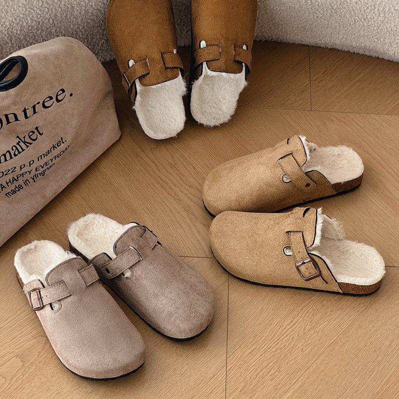 Women'S Shoes With Arch Support - Vrouwen Suede Klompen Mannen Muilezels Kurk