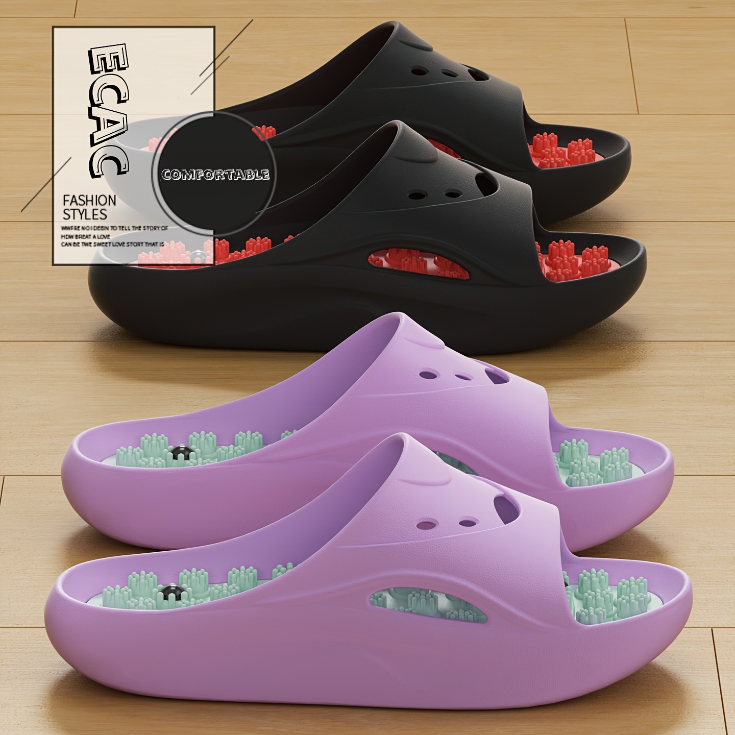 Women Shoes Size To Men - Dames Heren EVA Massageslippers Dikke Zool