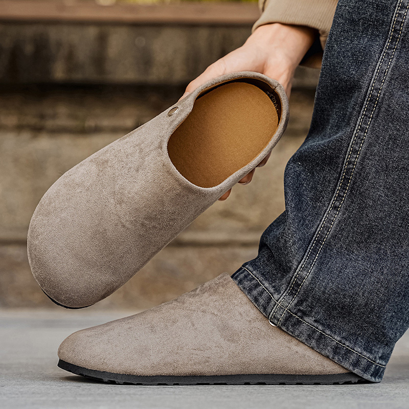 Women'S Shoes With Arch Support - Heren Suède Lederen Slippers Mules Dames