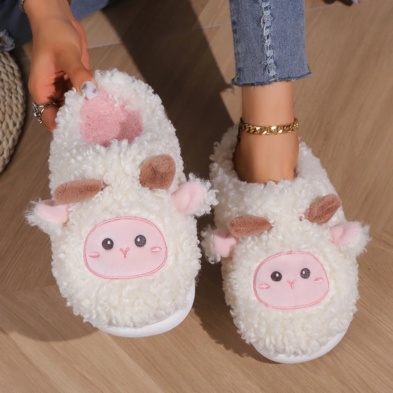Women Shoes Size To Men - Winter Mooie Kleine Schapen Slippers Voor