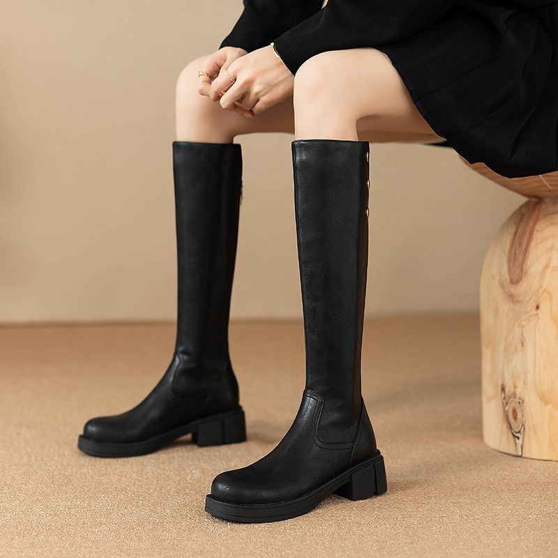 Women Shoes Waterproof - Herfst Winter Middenhak Dames Kniehoge Schacht