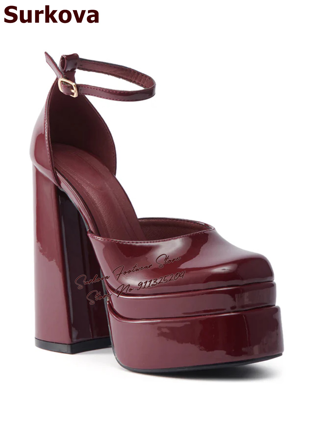 Surkova Bordeaux Lakleer Dikke - Women'S Shoes Burgundy recensie en prijs