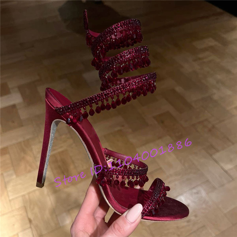 Strass Slangvorm Enkelband San - Strappy Heeled Sandals recensie en prijs