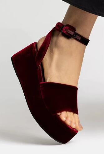 Bordeaux fluwelen ronde open t - Women'S Shoes Burgundy recensie en prijs