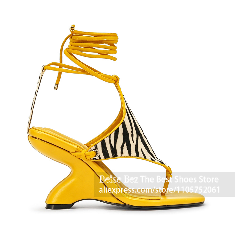 Zebra-print veter-sandalen met - Strappy Heeled Sandals recensie en prijs