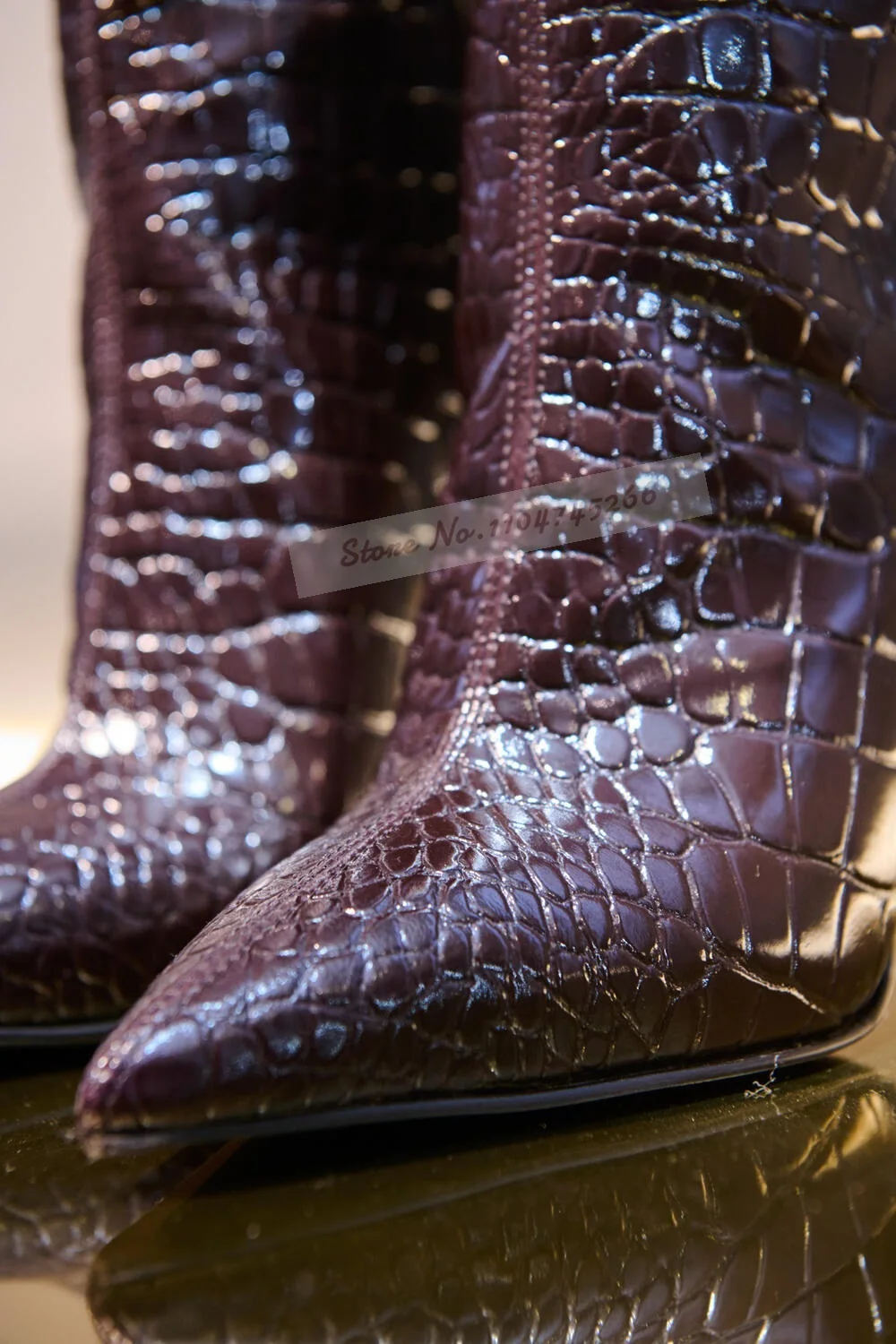 Bordeauxrode krokodil dunne ho - Women'S Shoes Burgundy recensie en prijs