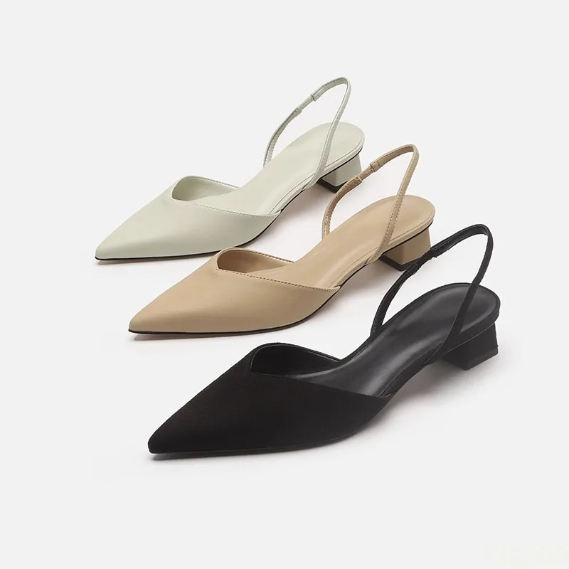 Dames Puntige Stretch Sandalen - Low Block Heel Pump recensie en prijs