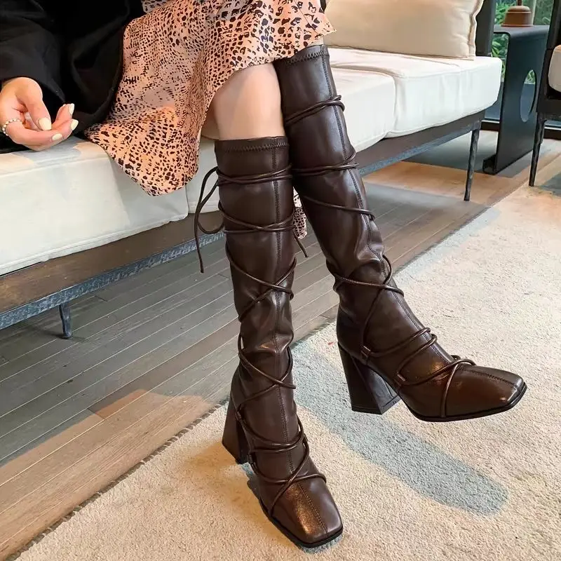 Herfst Winter Lederen Band Kni - Women'S Shoes Trending 2025 recensie en prijs